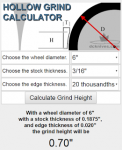 Hollow Grind Calculator