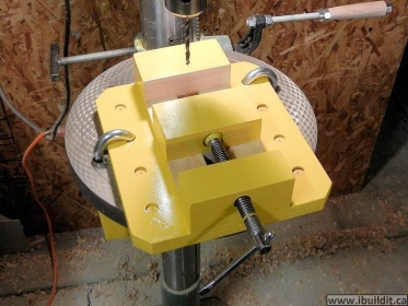 Homemade wooden drill press vise constructed from maple, a surplus C 