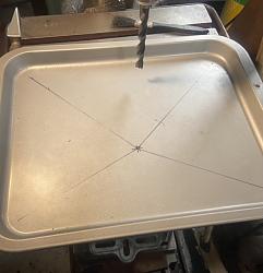 Converting baking tray to coolant drip tray.-2887c13d-77b5-4262-8fd7-34f86e0cdd8c.jpeg