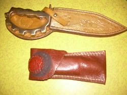 Leather skiving knife with sheath and knuckle knife with new sheath.-knives-sheaths-001.jpg