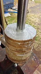 Made a 600mm Drum Sander attachment for my wood lathe.-10.-glueing-ply-discs-together-shaft-20151109_115923.jpg