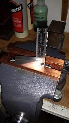 Making a Deburring Tool from a Razor Handle-aligning-part-vise-tapping-6-32-screw.jpg