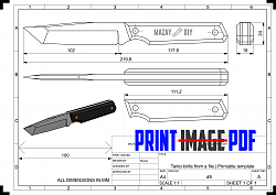 Making Japanese Tanto Knife from an Old File [without Power Tools]-tanto-knife-printable-template.png