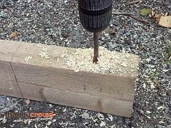 Rough and Ready Bicycle Stand for Repairs and Maintenance.-drill-hole.jpg