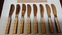 Click image for larger version.
Name: 316 Stainless steel spreader knives with SS 303 knurled handles.jpg
Views: 546
Size: 101.0 KB
ID: 14531