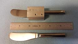 Click image for larger version.
Name: Custom fixture and knives for machining handle.jpg
Views: 476
Size: 66.0 KB
ID: 14534