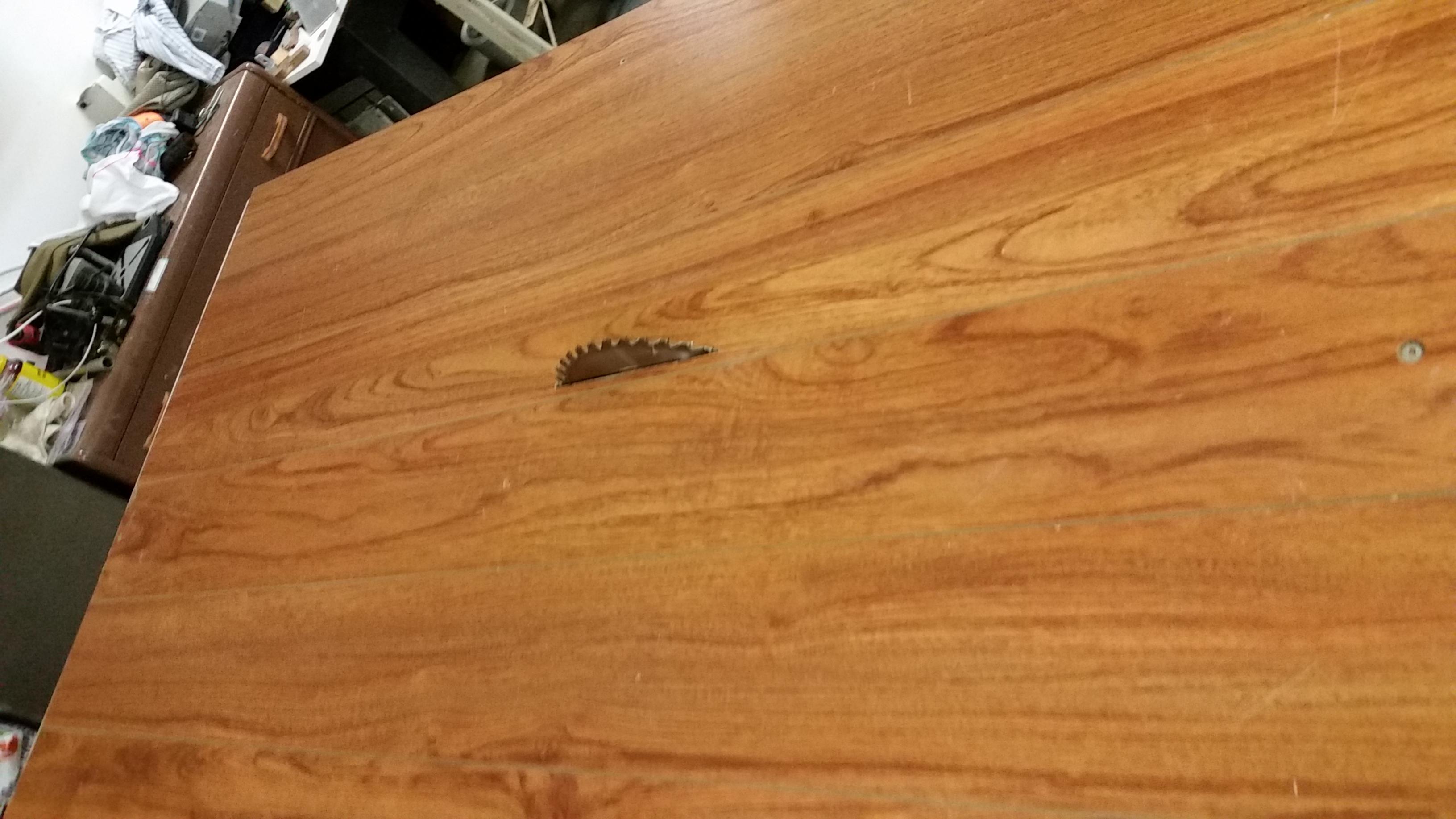 4 Start table saw and raise blade to max