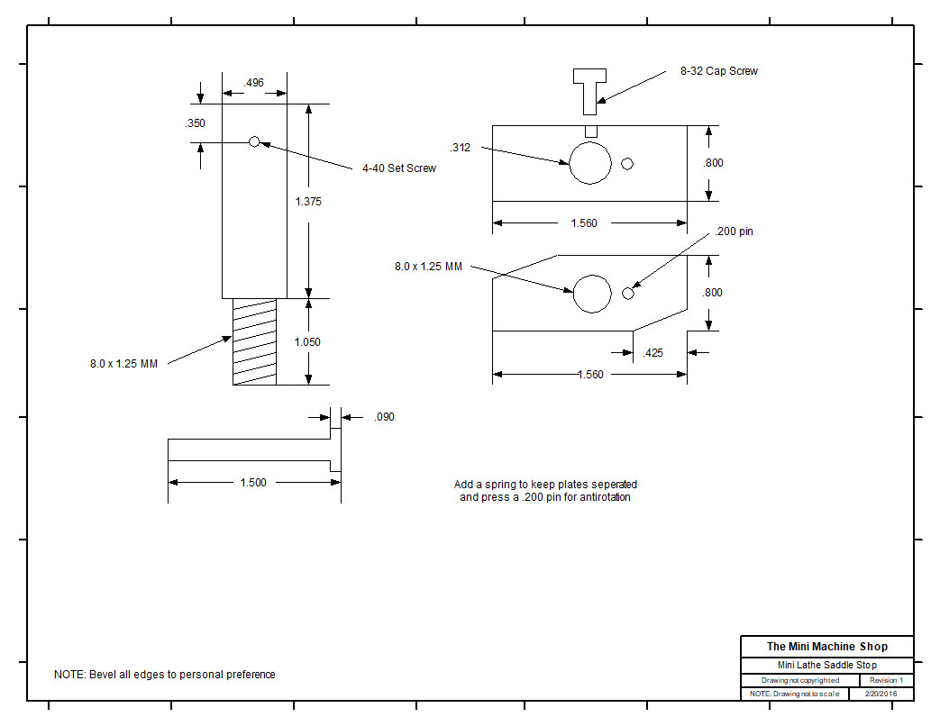 Mini Lathe Saddle Stop